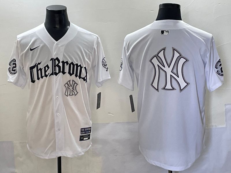 Men 2025 New York Yankees Blank White Five generations Joint Name Nike MLB Jersey style 25->new york yankees->MLB Jersey